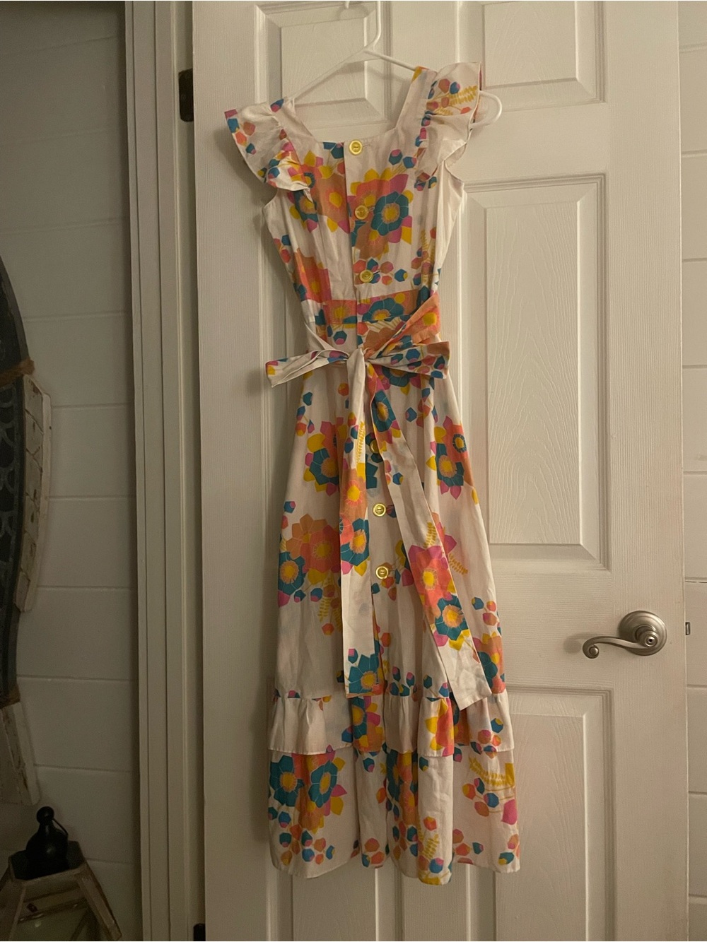 Palm Beach Boutique Cream Maxi Dress with Yellow, Pink & Blue Floral Print